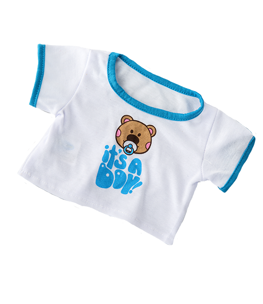 Brown Patches Bear 8 Inch with "It's A Boy" Tee – Plush Toy Outfit