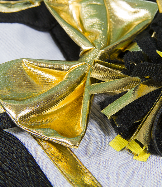 Metallic Gold & Black Cheerleader Uniform 16 Inch