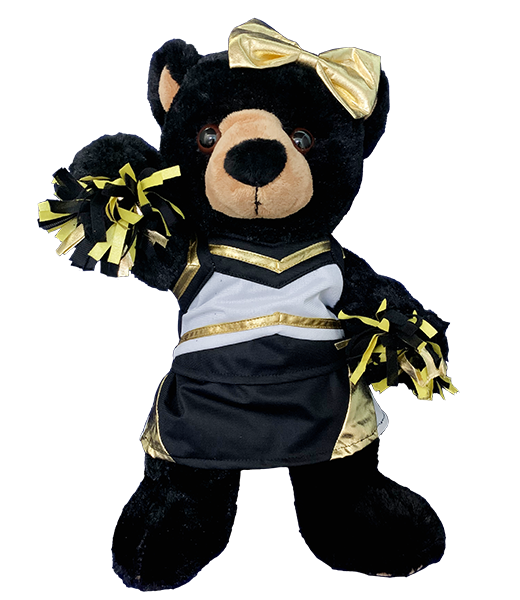 Metallic Gold & Black Cheerleader Uniform 16 Inch