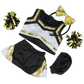 Metallic Gold & Black Cheerleader Uniform 16 Inch