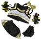 Brown Patches Bear 8 Inch with Gold & Black Cheerleader Uniform