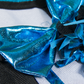 Metallic Teal & Black Cheerleader Uniform 16 Inch