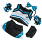 Brown Bear 8 Inch Plush with Teal Black Cheer Outfit – 16 Inch