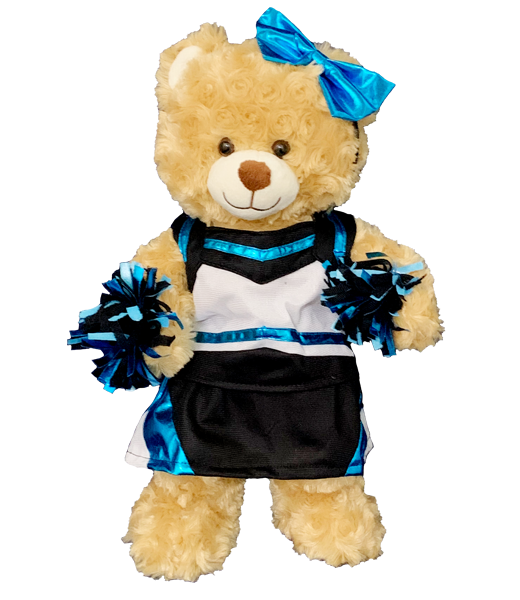 Metallic "Teal & Black" Cheerleader Uniform 8 Inch