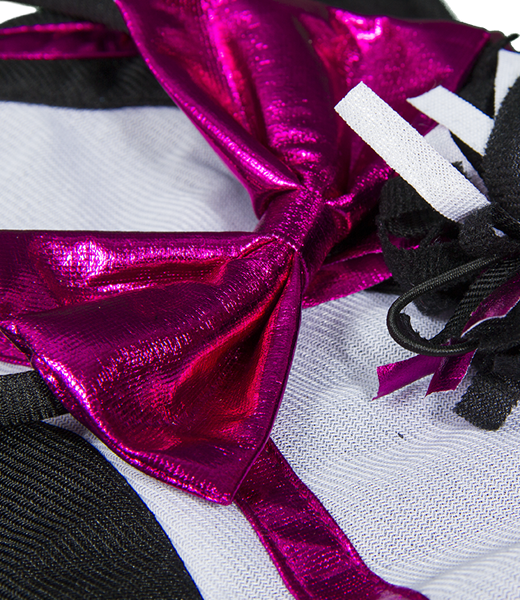 Metallic Hot Pink & Black Cheerleader Uniform 16 Inch