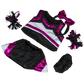 Brown Patches Bear 8 Inch with Hot Pink & Black Cheerleader Uniform