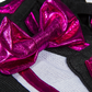 Metallic Hot Pink & Black Cheerleader Uniform 8 Inch