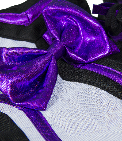 Metallic Purple & Black Cheerleader Uniform 16 Inch