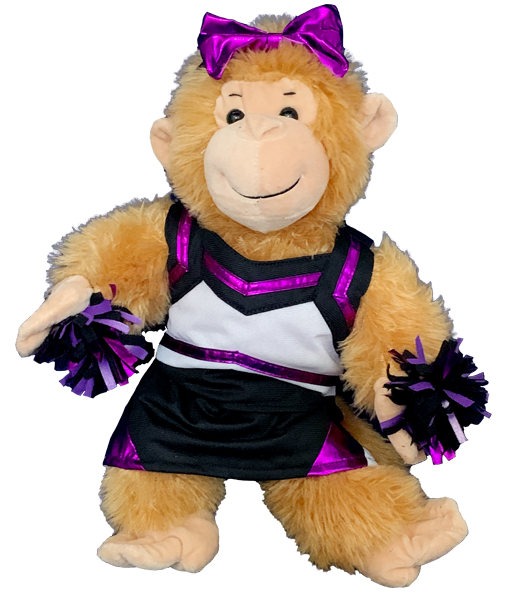 Metallic Purple & Black Cheerleader Uniform 16 Inch