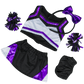 Brown Patches Bear 8 Inch with Purple & Black Cheerleader Uniform