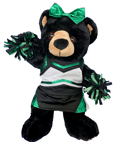 Metallic Green & Black Cheerleader Uniform 16 Inch