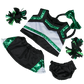 Metallic Green & Black Cheerleader Uniform 8 Inch