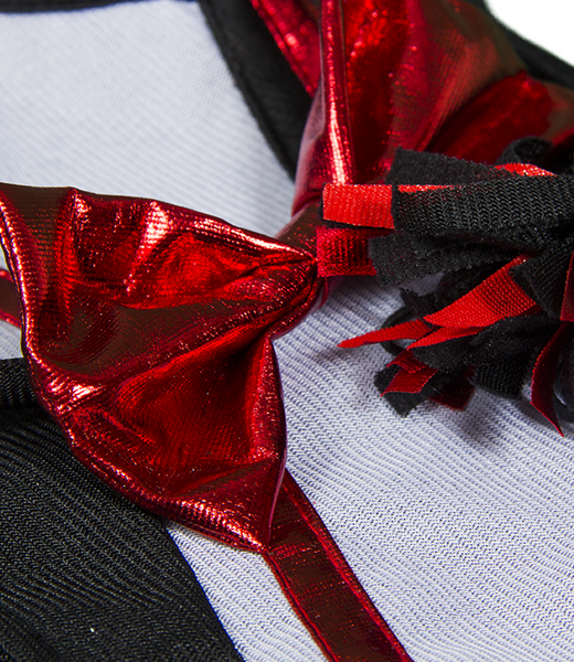 Metallic Red & Black Cheerleader Uniform 16 Inch