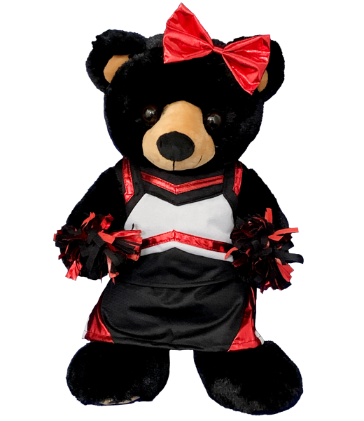 Metallic Red & Black Cheerleader Uniform 16 Inch