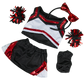 Metallic Red & Black Cheerleader Uniform 16 Inch