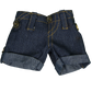 Brown Patches Bear 8 Inch with Denim Shorts – Plush Toy Outfit