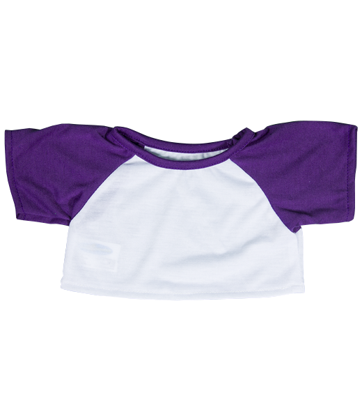 White Tee with Purple Sleeves for 16-Inch Stuffed Toy - Plush Outfit