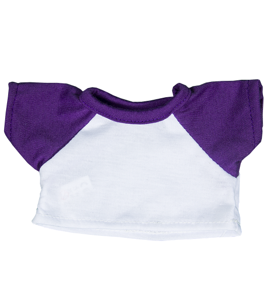 White Tee w/Purple Sleeves 8 Inch