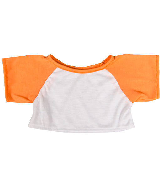 White Tee w/Orange Sleeves 16 Inch