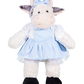 Blue Pinstripe Pinafore w/bow headband 16 Inch