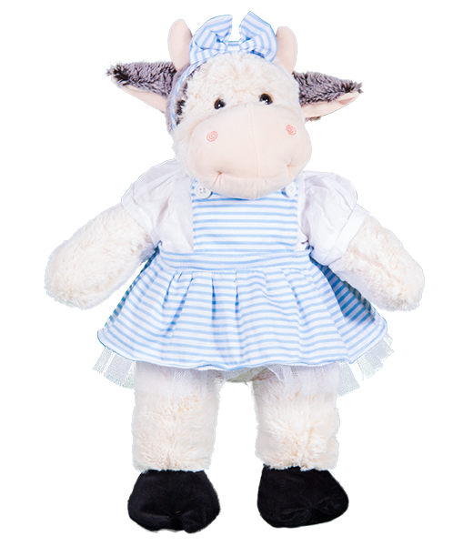 Blue Pinstripe Pinafore with Bow Headband (8 Inch) – Kids Outfit