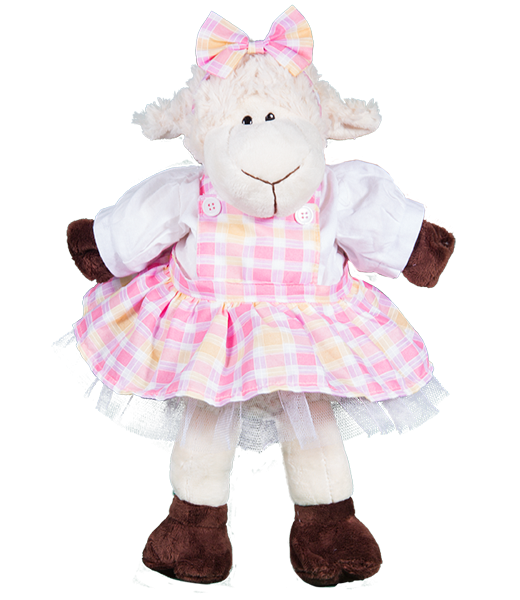 Plaid Pinafore w/Bow Headband 16 Inch