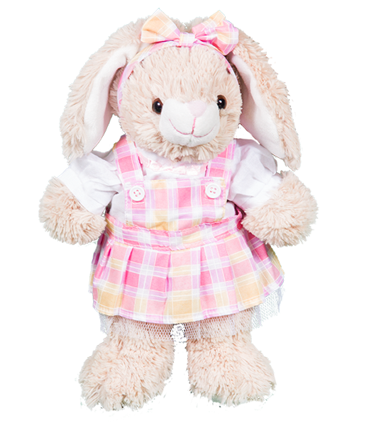 Plaid Pinafore w/Bow Headband 8 Inch