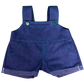 Brown Bear 8 Inch Plush with Denim Overalls & Teal Stitching
