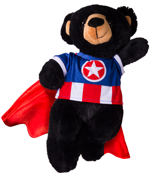 A Bear ican Hero Tee w/ cape 16 Inch