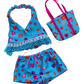 Brown Bear Plush 8 Inch in Blue Floral Tankini & Matching Bag 16 inch