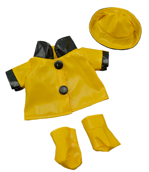 Yellow Rain Slicker w/ Hat & Boots 8 Inch