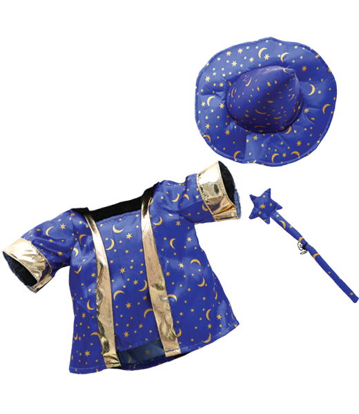 Brown Bear Plush 8 Inch with Wizard Costume & Wand 16 Inch