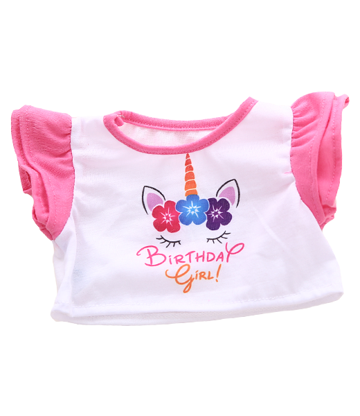 Birthday Girl Unicorn Tee 16 Inch