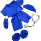 Brown Patches Bear 8 Inch with Dark Blue Scrubs – Plush Toy Outfit