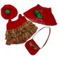 Christmas Dress w/hat, cape and bag 16 Inch