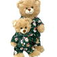 Green Festive Puppies and Kitties PJ's 8 Inch