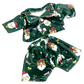 Green Festive Puppies and Kitties PJ's 8 Inch