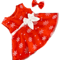 Brown Bear 8 Inch Plush with Red Snowflake Dress & Hair Bow