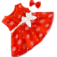 Brown Patches Bear 8 Inch with Red Snowflake Dress & Hair Bow