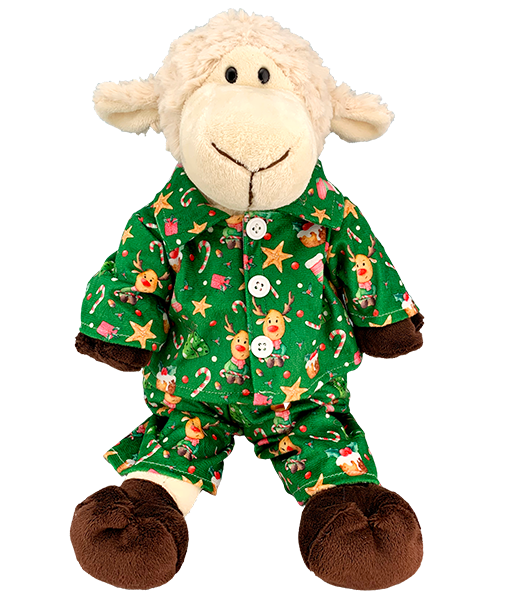 Green Reindeer Pj's 16 Inch