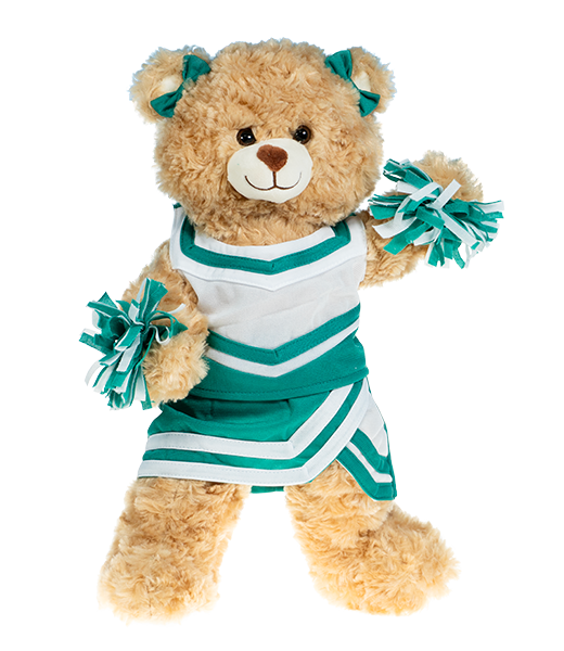 Green and White Cheer Uniform 16 Inch