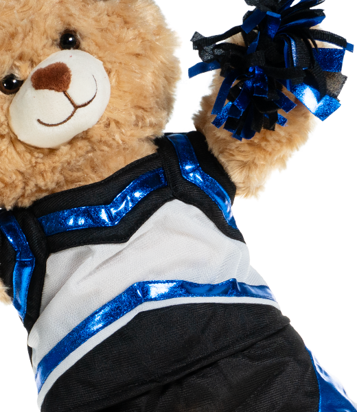 Metallic Royal and Black Cheerleader Uniform 16 Inch