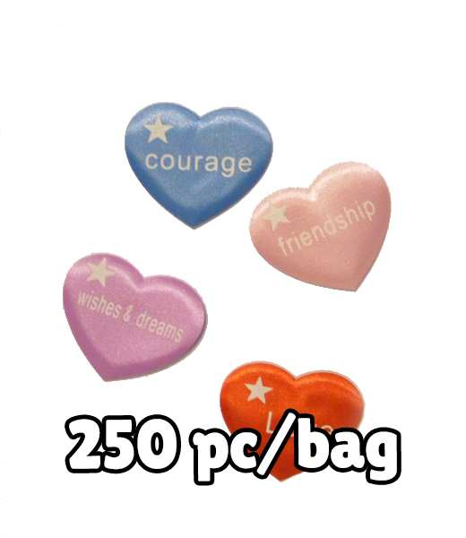 Colorful Heart Inserts (250 Qty/bag)