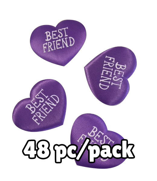 Purple Best Friends Heart Inserts (Pack of 48)