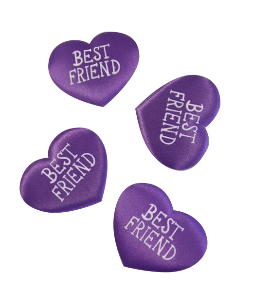 Purple Best Friends Heart Inserts (Pack of 48)