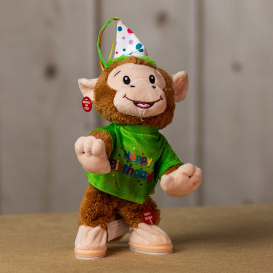 10.5 Inch Birthday Bash Monkey Plush Toy – Fun Musical Stuffed Animal