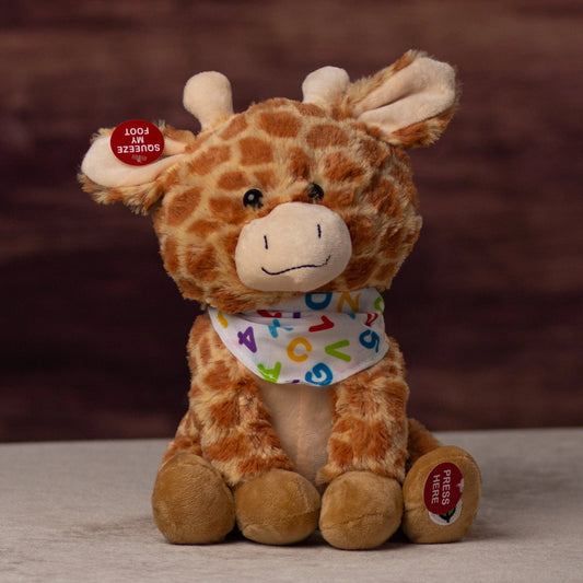 10 Inch Singing Alphabet Giraffe Plush Toy – Educational Stuffed Animal