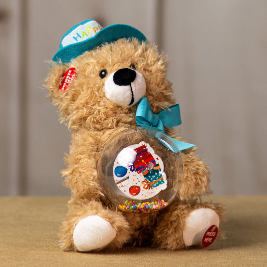 10 Inch Singing Birthday Bear Plush Toy – Musical Stuffed Animal Gift