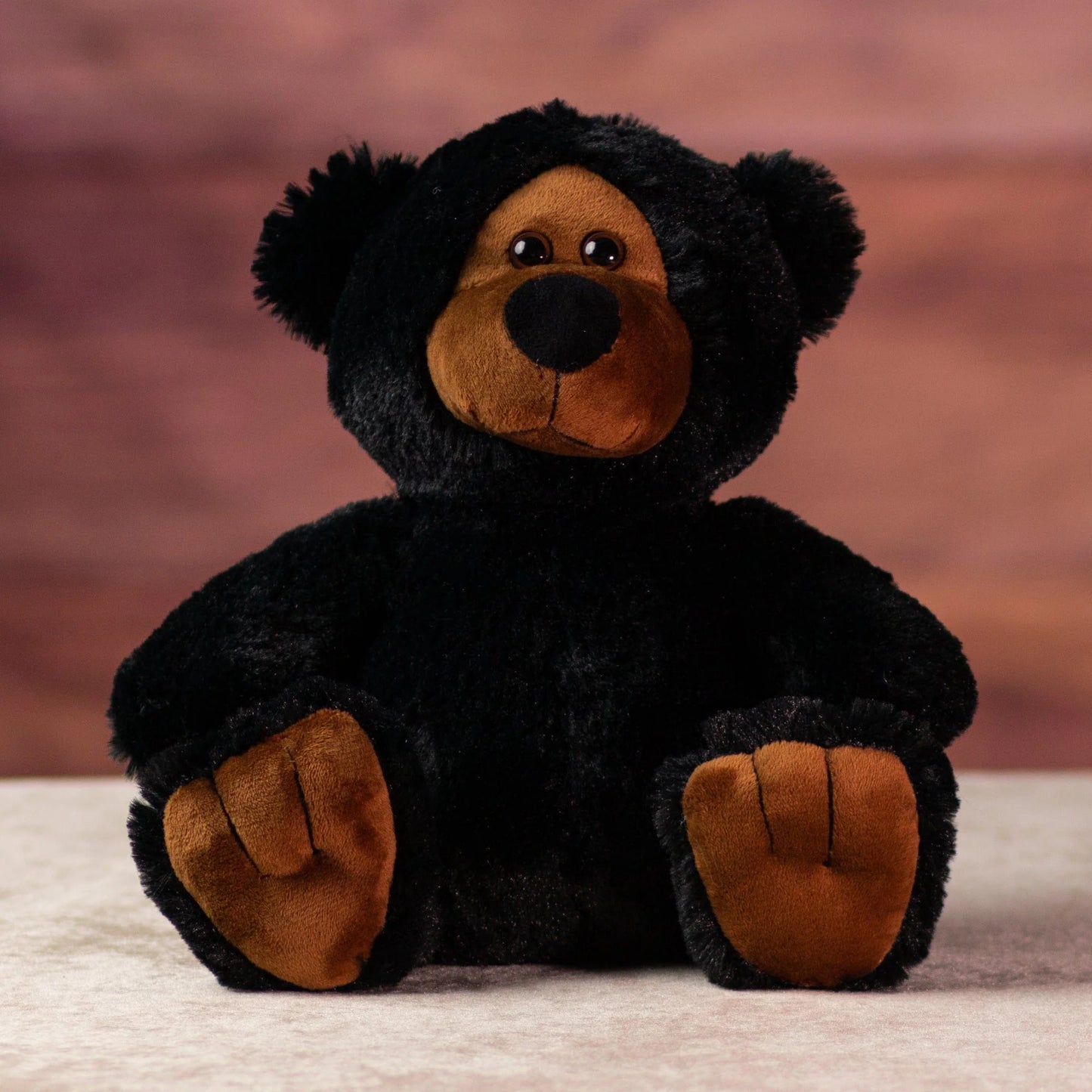 10 Inch Wild Black Bear Plush Toy – Small Stuffed Animal for Kids & Collectors