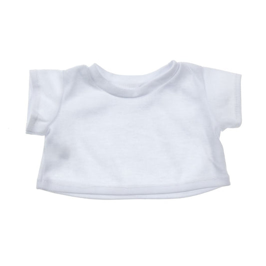 White T-Shirts for Plush Toys (8 Inch) – Pack of 12 Mini Clothes